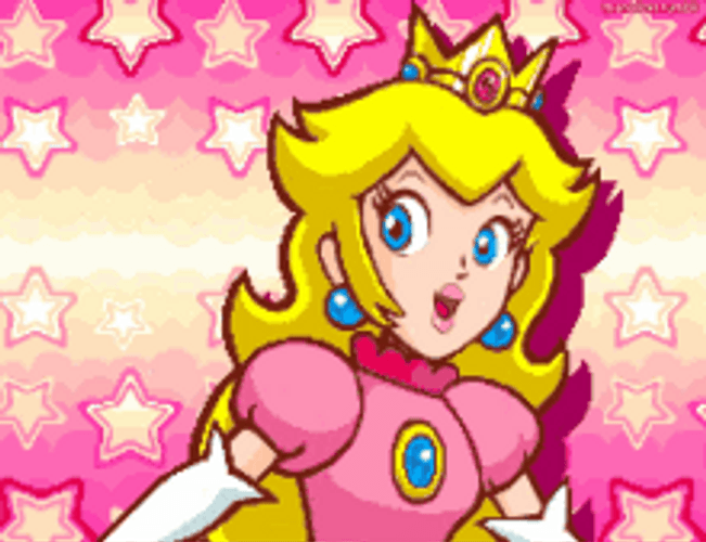 Princess Peach Happy Dancing Stars Super Mario GIF