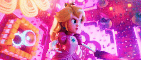 Princess Peach Is Holding A Sword In A Video Game And Looking Angry . GIF
