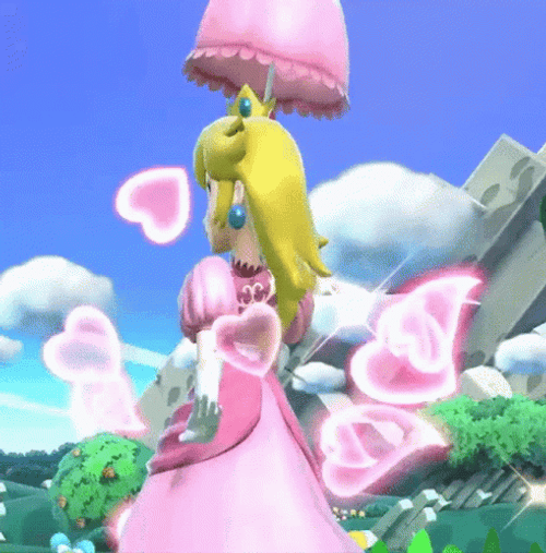 Princess Peach Pink Heart GIF