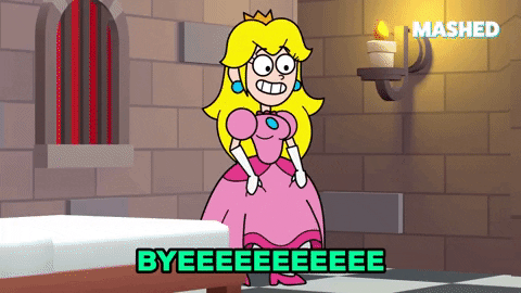 Princess Peach Walking Out K Bye GIF