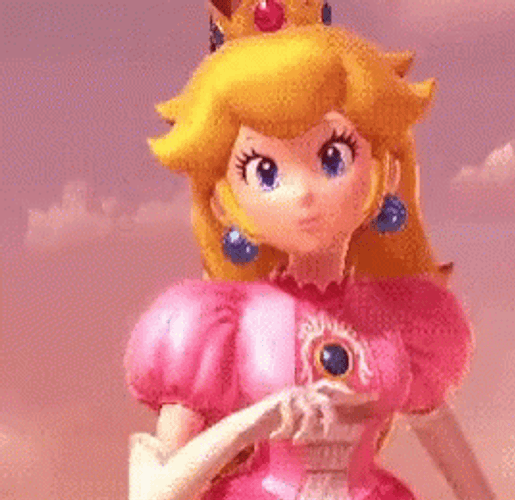 Princess Peach Wink GIF
