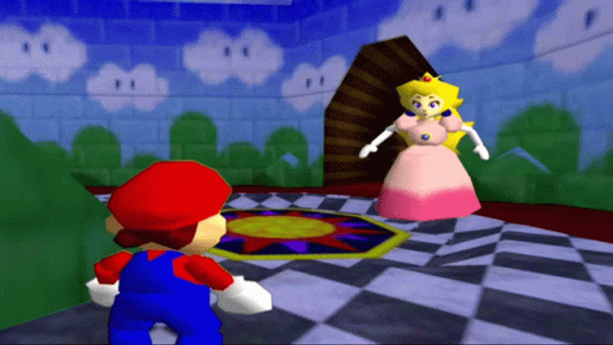 Princess Peach With Super Mario GIF
