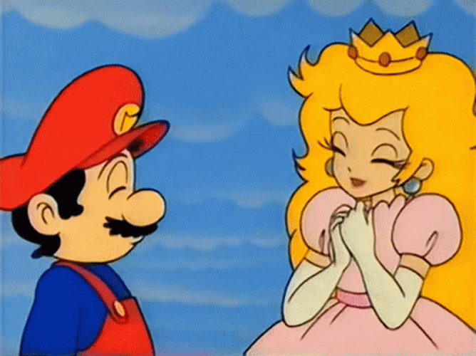 Princess Peach With Super Mario GIF