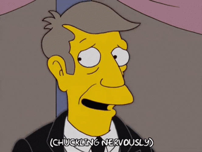Principal Skinner Nervous Laugh GIF