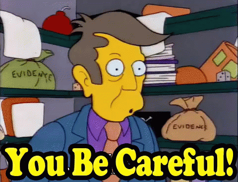 Principal Skinner Says You Be Careful GIF