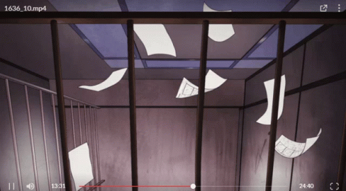Prison Cell With Papers Falling