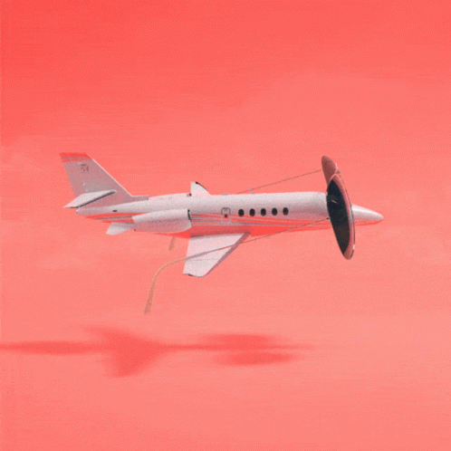 Private Jet Vector Art Animation GIF