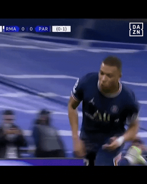 Professional French Football Player Kylian Mbappe Knee Slide GIF