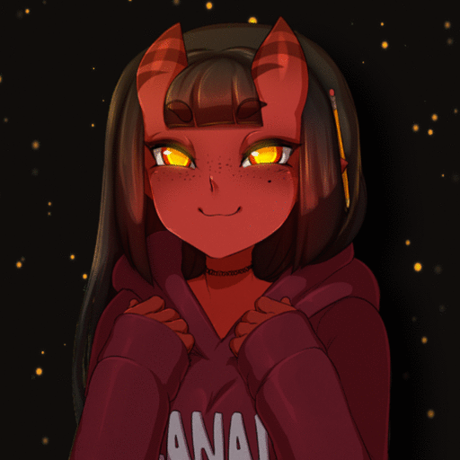 Profile Pic Big Grin Devil Girl Illustration Art GIF