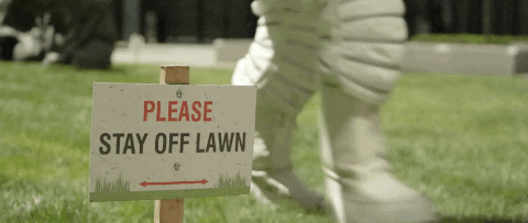 Prohibitory Sign Stay Off Lawn GIF