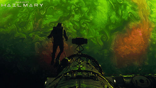 Project Hailmary Poster Man on Spaceship