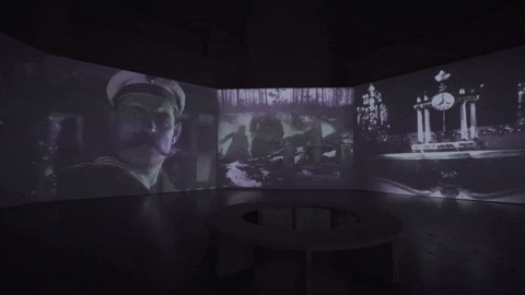 Projecting Paintings Inside Museum GIF