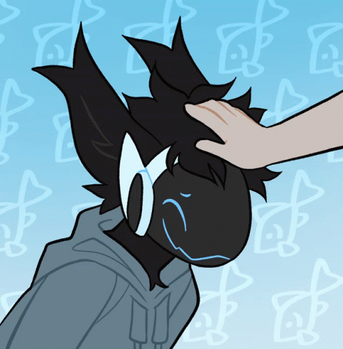 Hand Patting Protogen's Head GIF