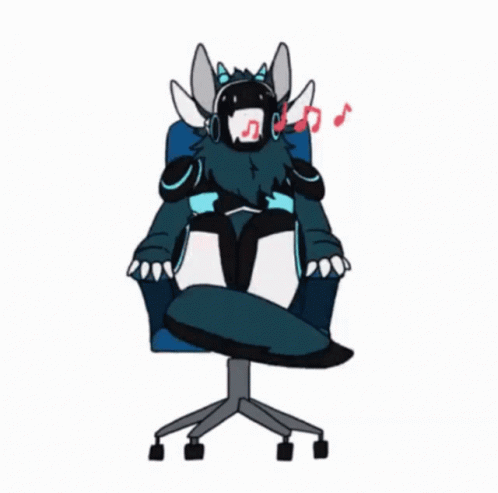Protogen Sitting On A Rotating Chair GIF