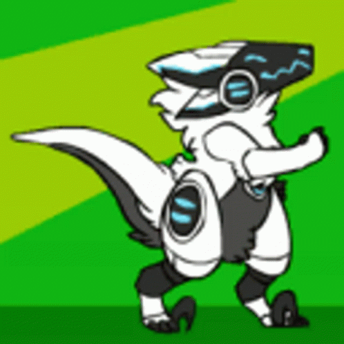 White And Grey Protogen Dancing GIF