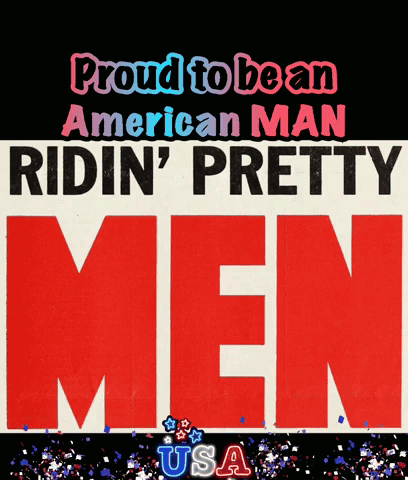 Proud American Man Riding Pretty Men Poster