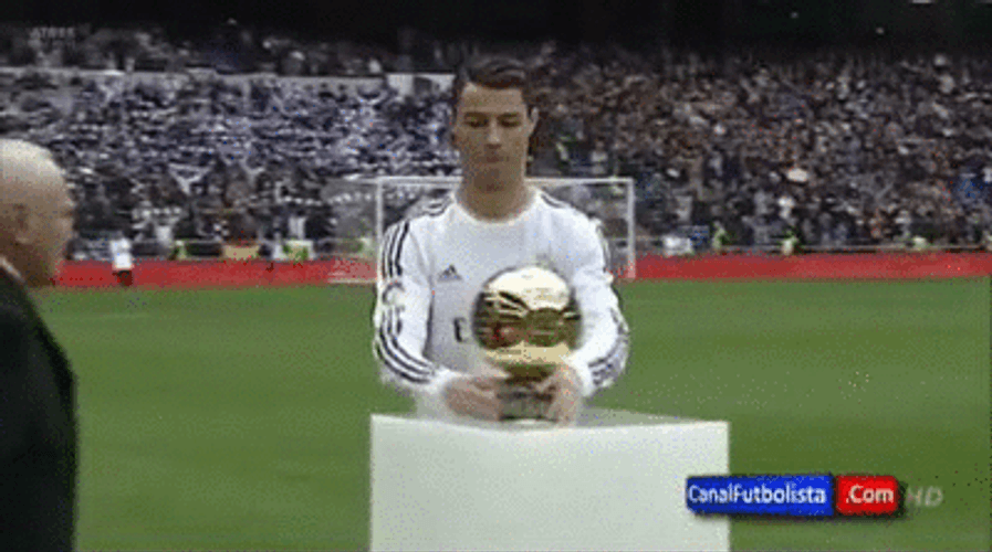Proud Cristiano Ronaldo Raise Trophy GIF