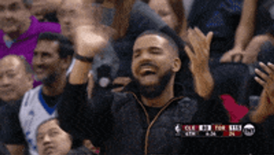 Proud Drake Clapping For Basketball Team GIF