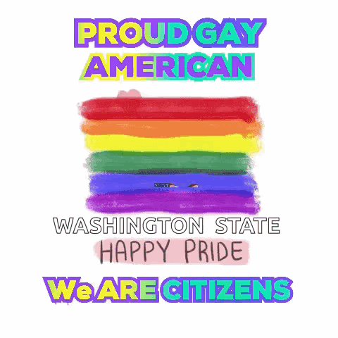 Proud Gay American Washington Happy Pride Poster