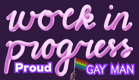 Proud Gay Man With Rainbow Flag GIF