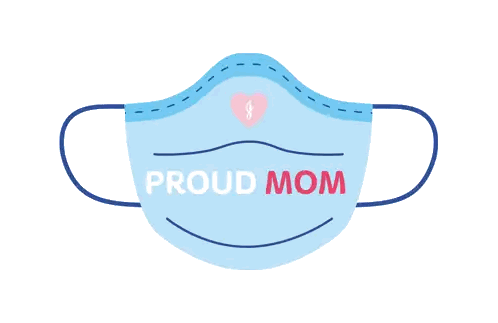 Proud Mom Blue Face Mask