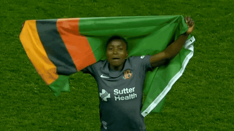 Proud Player Of Zambia Showing Off Flag GIF