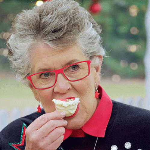 Prue Leith Tasting Baking GIF