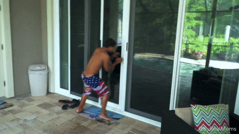 Prying Glass Door Let Me In Meme GIF