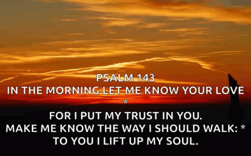 Psalm 143 In The Morning Let Me Know Your Love Make Me Know The Way I Should Walk To You I Lift Up My Soul GIF