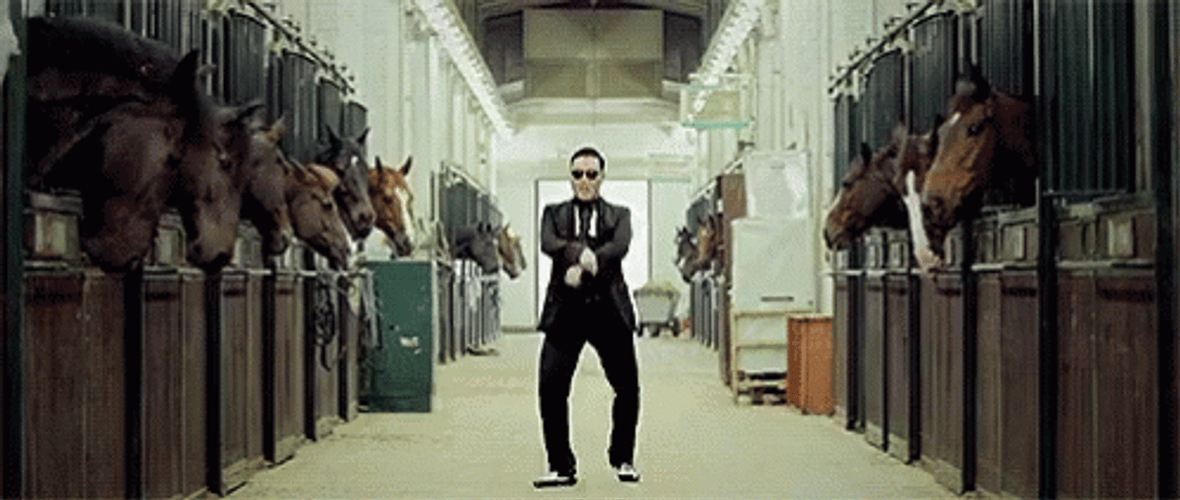 Psy Walking Gangnam Style Moves GIF