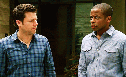 Psych Gus And Shawn Covering Their Ears GIF