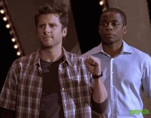 Iconic Psych Gus And Shawn Fist Bump Highlights GIF