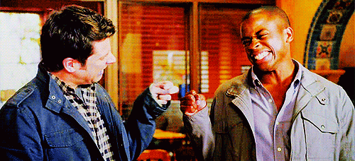 Psych Gus And Shawn Spencer Fist Bump GIF