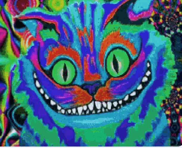 Psychedelic Cheshire Cat GIF