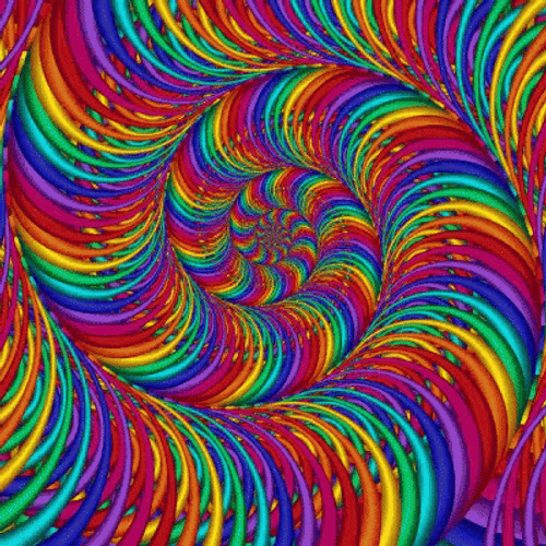 Psychedelic color slinky spiral GIF