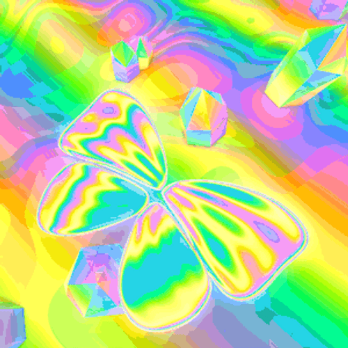 Psychedelic Rainbow Butterfly GIF