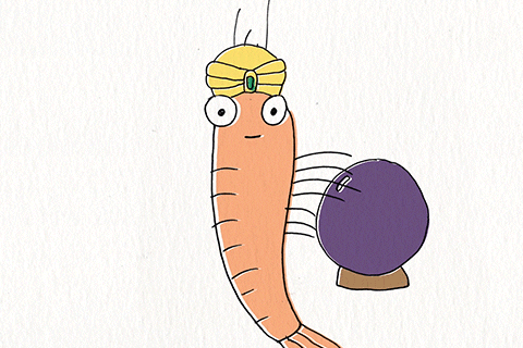 Psychic Shrimp With Crystal Ball GIF