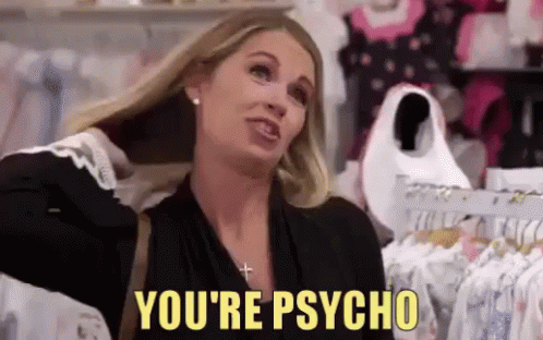 Shopping Mall Lady You're Psycho GIF