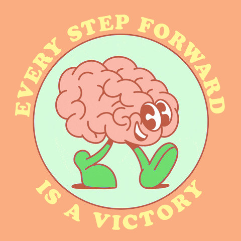 Ptsd Every Step Forward Is Victory Graphic Design GIF | GIFDB.com