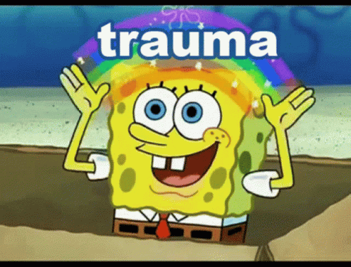 Ptsd Spongebob Trauma Rainbow Meme GIF