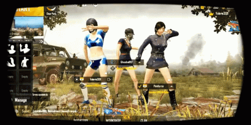 Pubg Girl Characters Dancing On Lobby GIF