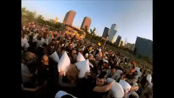 Public Pillow Fight GIF