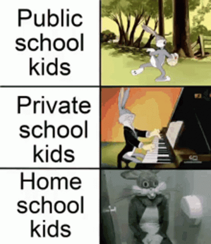 Public School Kids Private School Kids Home School Kids Bugs Bunny on Piano