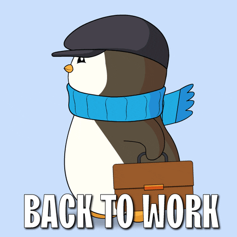 Pudgy Penguin Back To Work Monday GIF