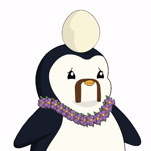 Pudgy Penguin Brainstorming Egg Crack GIF