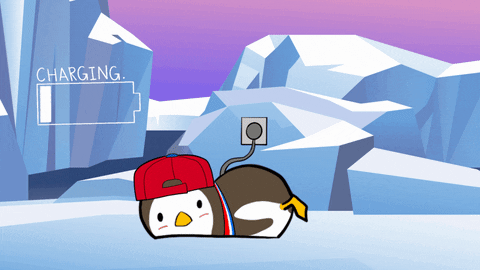 Pudgy Penguin Charge Itself GIF