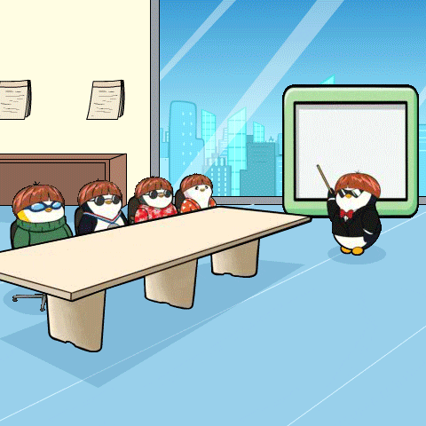 Pudgy Penguin Corporate Metrics Presentation GIF