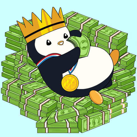 Pudgy Penguin Counting Whole Year Budget GIF