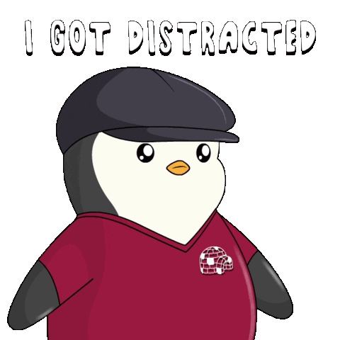 Pudgy Penguin Distracted By Bee GIF