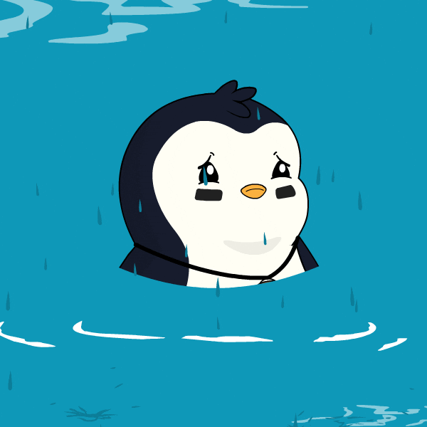 Pudgy Penguin Drowns Flapping Wings GIF
